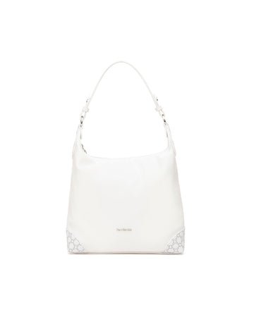 Nero Giardini borsa hobo da donna in materiale tecnico bianco