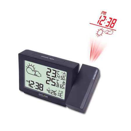 Orologio a proiezione con meteo Radiocontrollato barometroVisualizzazione temperatura interna ed esterna con sensore