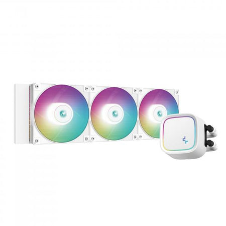 DeepCool LE720 WH Processore Raffreddatore di liquidi tutto in uno 12 cm Bianco 1 pz (DeepCool LE720 White AIO Cooler, 3x120mm ARGB PWM Fan, Copper Heatsink, Aluminium Radiator, Intel/AMD)