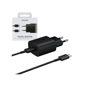 caricabatterie 25w usbc + cavo usb-c nero