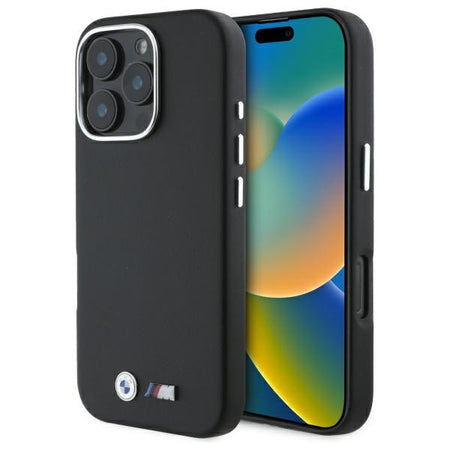 cover bmw iphone 16 pro max siliconone nera compatibile magsafe
