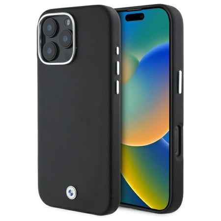 cover bmw iphone 16 pro max siliconone nera compatibile magsafe