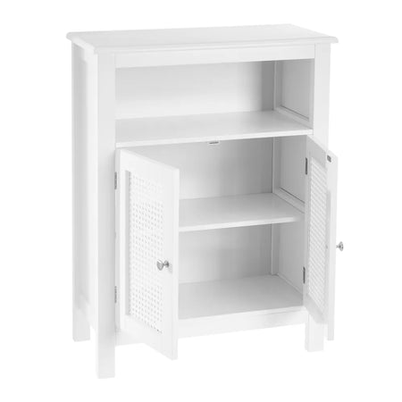 Mobile in Legno 60x28 H 80cm Bagno Camera Ingresso Salvaspazio 2Ante 1Vano Bianco
