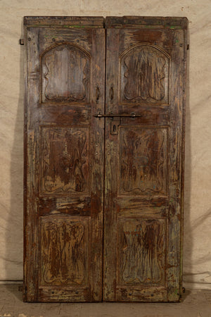 Biscottini Porta portone in legno massello e ferro da interno o da esterno vecchia e antica medievale scorrevole