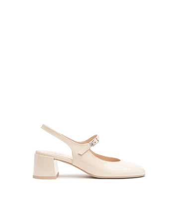 Nero Giardini slingback donna in vernice col .latte