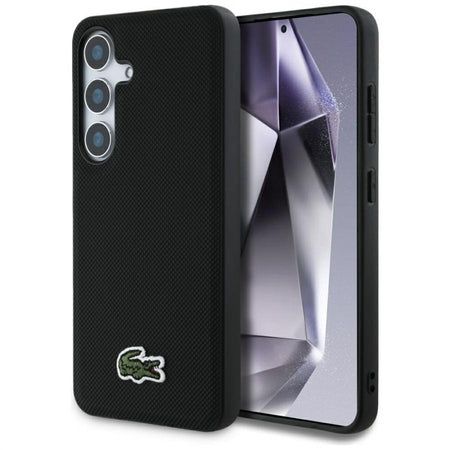 cover lacoste samsung s25 nera compatibile ricarica wireless