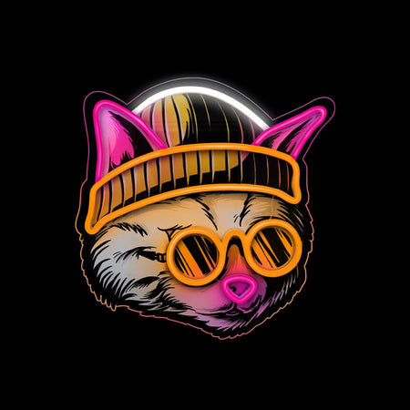 led wall neon cat dreamer multicolor connettore usb con regolatore di intensita' dimensioni 295 x 18 x325
