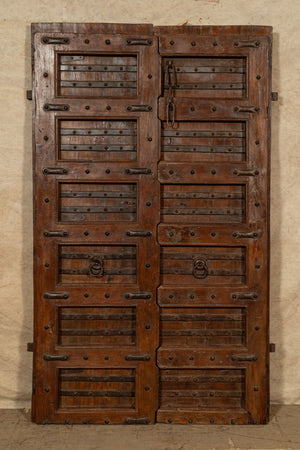 Biscottini Porta portone in legno massello e ferro da interno o da esterno vecchia e antica medievale scorrevole