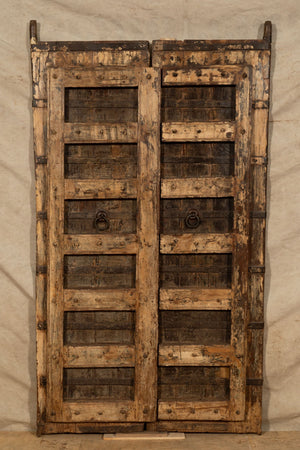 Biscottini Porta portone in legno massello e ferro da interno o da esterno vecchia e antica medievale scorrevole