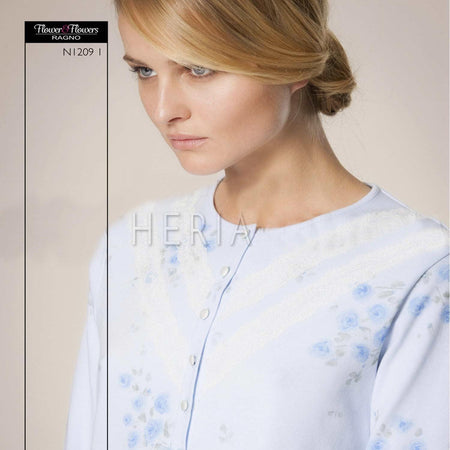 Ragno Pigiama Invernale Aperto in Caldo Cotone da Donna N12092 S56 - Passarelli Biancheria