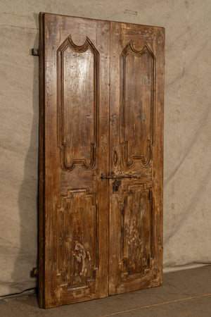 Biscottini Porta portone in legno massello e ferro da interno o da esterno vecchia e antica medievale scorrevole