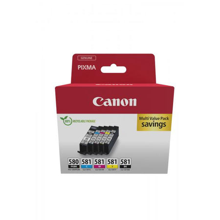 Canon 2078C008 cartuccia d'inchiostro 5 pz Originale Nero, Ciano, Magenta, Giallo (Canon PGI-580BK/CLI-581 BK/C/M/Y Multi)