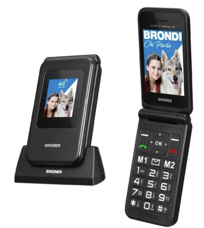 brondi amico speciale 4g telefono cellulare brondi tasto sos con base di ricarica