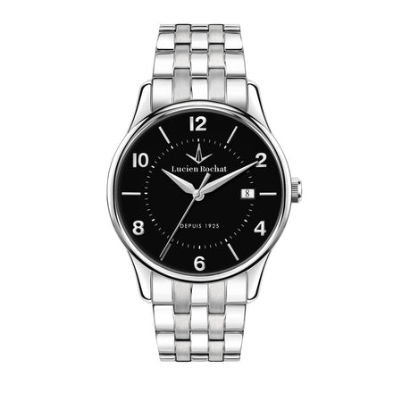 Orologio LUCIEN ROCHAT uomo Montreux data acciaio / nero