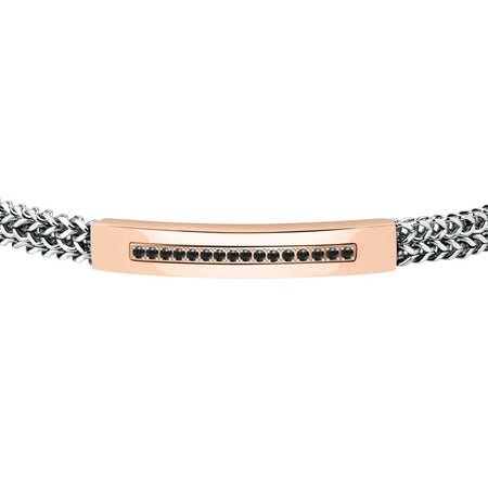 Bracciale MORELLATO uomo Catene acciaio / oro rosa / pietre nere