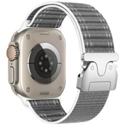 cinturino apple watch nylon intrecciato regolabile grigio 42/44/45/49 mm