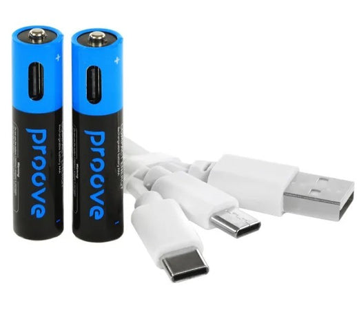 2 batterie ricaricabili con usb-c ministilo AAA 740 mah  ricaricabili con usb-c