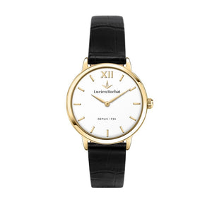 Orologio LUCIEN ROCHAT donna Charme pelle nero / dorato