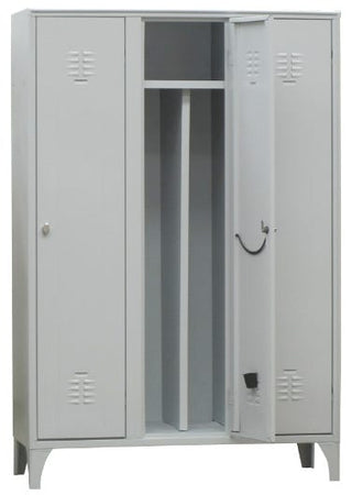 Armadio spogliatoio monoblocco a 3 posti con tramezza interna cm. 105x50x180h