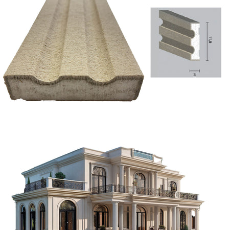 €9,99ml *** STOCK *** Pacco da 12ml di cornice decorativa in XPS Resinata per esterno 12x3x200cm GE/PD112 - Eternal Parquet