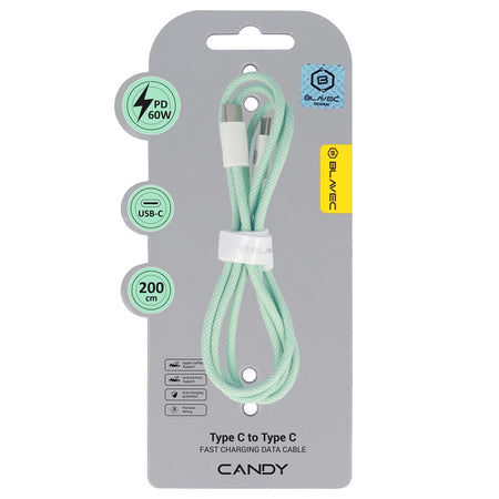 cavo dati usb-c / usb-c 200cm 60watt 3A green