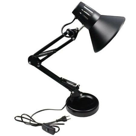 Lampada Da Scrivania Con Braccio Snodabile Attacco E27 Luce Tavolo Per Ufficio