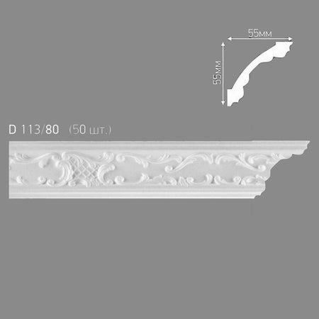 € 0,99ml *** STOCK *** Pacco da 100ml di cornice decorativa in polistirene compatto XPS 55X55mm D113-80 - Eternal Parquet
