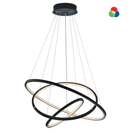 Lampadario TRIO Lighting AARON 352710342 LED RGBW 9200LM metallo antracite lampada soffitto ultramoderna telecomando