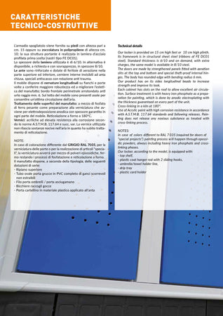 Armadietto sovrapposto a 2 posti con piano portascarpe cm. 35x35x180h