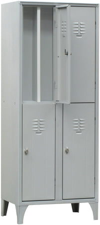 Armadietto metallico verniciato a 4 posti con tramezza interna cm. 70x50x180h