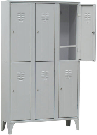Armadio metallico sovrapposto con portascarpe a 6 posti cm. 105x35x180h