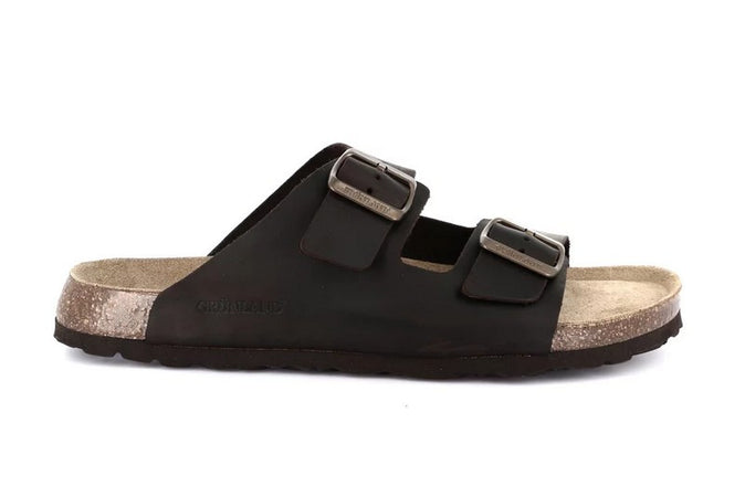 Grunland ciabatta Bobo uomo doppia fascia pelle nero CB1631