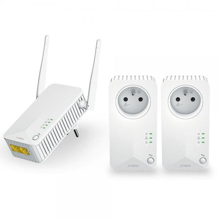 Powerline WiFi 600 Triple Pack V2 Confezione Tripla di 2 Adattatori Powerline 600 + Adattatore Powerline Wi-Fi 600 Colore Bianco