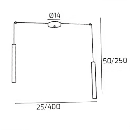 Lampadario Top light ROUND TUBE 1174 S2 GU10 LED cilindro metallo moderno