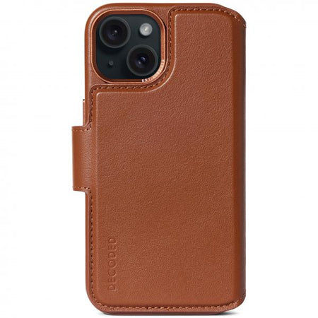 Decoded Leather Detachable Wallet fr iPhone 15 Tan