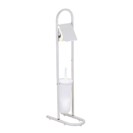 Piantane da Bagno Portarotolo Porta scopino Acciaio Smaltato Grigio Chiaro