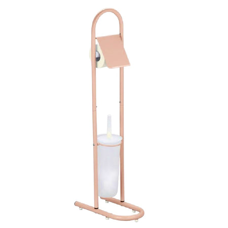 Piantane da Bagno Portarotolo Porta scopino Acciaio Smaltato Rosa Chiaro