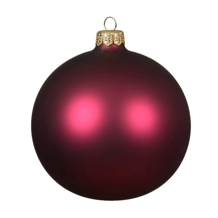 Palline per albero di Natale in vetro decorate color rosso Melograno opaco