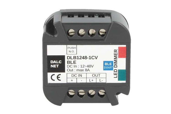 Dalcnet Led Dimmer Con Smartphone Tramite Bluetooth e Pulsante N.O. DLB1248-1CV-BLE 12V 24V 48V 8A App Android iOS