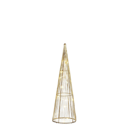 Cono color champagne con led a batteria per decorazioni natalizie