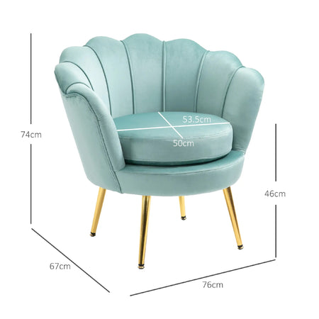 Poltrona Design Moderno in Velluto, Poltroncina da Camera Schienale Alto 76x67x74cm