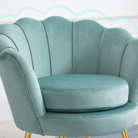 Poltrona Design Moderno in Velluto, Poltroncina da Camera Schienale Alto 76x67x74cm