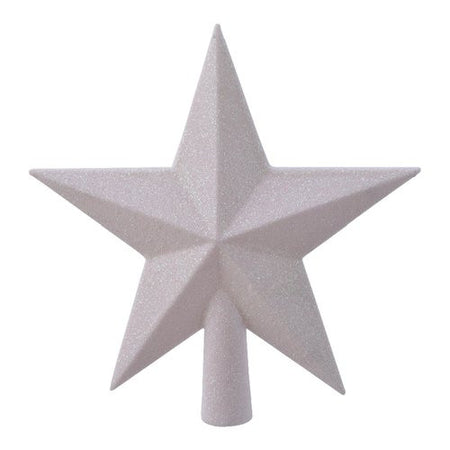Puntale albero di natale Amicasa 9029546 Stella Glitter White iris
