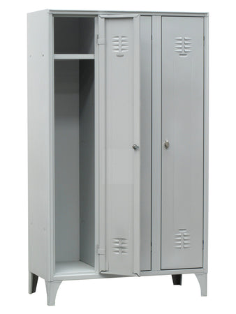 Armadietto spogliatoio monoblocco metallico a 3 posti verniciato in vari colori cm. 90x50x180h