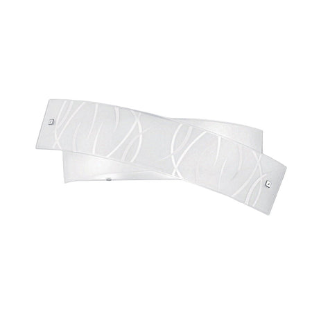 OUTLET Applique vetro serigrafato bianco Gea Luce AGNESE AM LED lampada parete media moderna interno E14