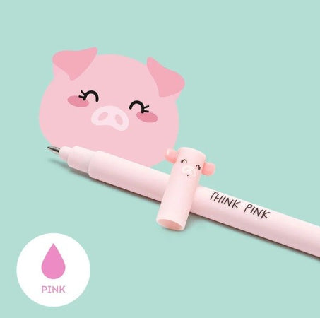Legami, Penna Gel Cancellabile, Inchiostro Rosa, Tema Piggy