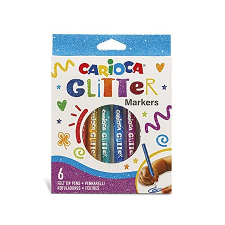 Carioca Pennarelli Glitter, 6 Pezzi