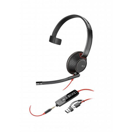 Poly Cuffie Blackwire 5210 Monoaurali Usb-c + Spinotto Da 3,5 Mm + Adattatore Usb-c /a (sfuse)