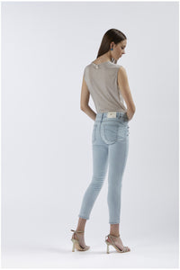 PANTALONE JEANS SKINNY CON CASTONI MULTICOLOR