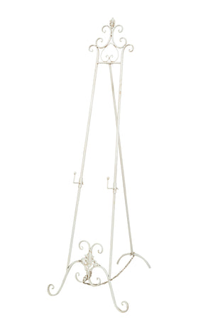 Biscottini Portaquadro in ferro battuto finitura bianca anticata L53xPR96xH150 cm